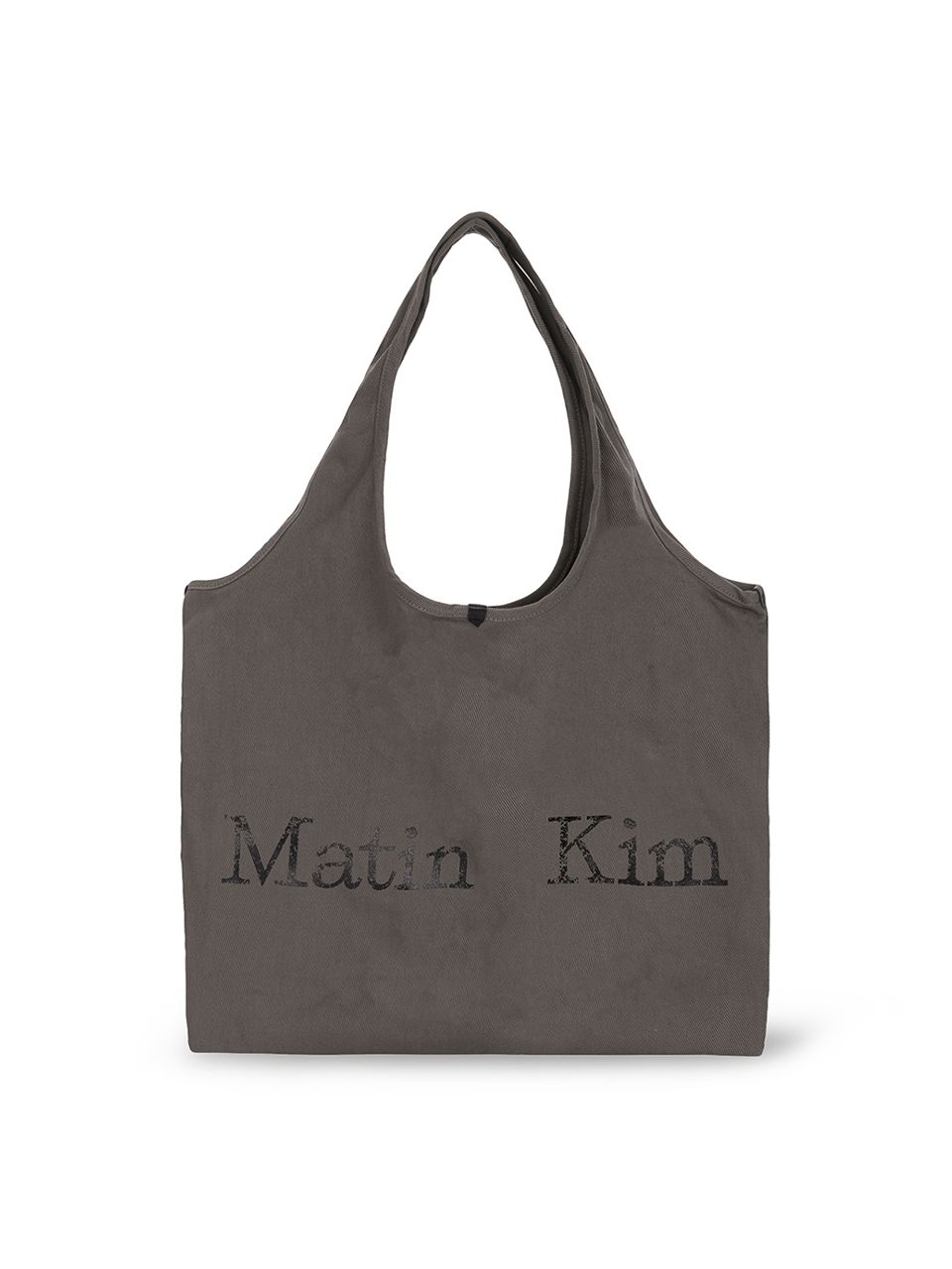 MUSINSA | MATIN KIM MATIN CRACKED LOGO ECOBAG IN CHARCOAL