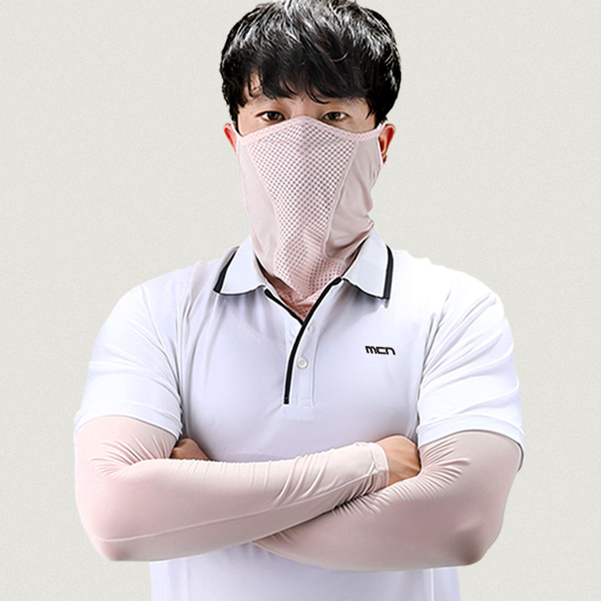 엠씨엔스포츠(MCNSPORTS) 남성 스킨 골프 냉감 UV 마스크 크롭 이너웨어 팔토시