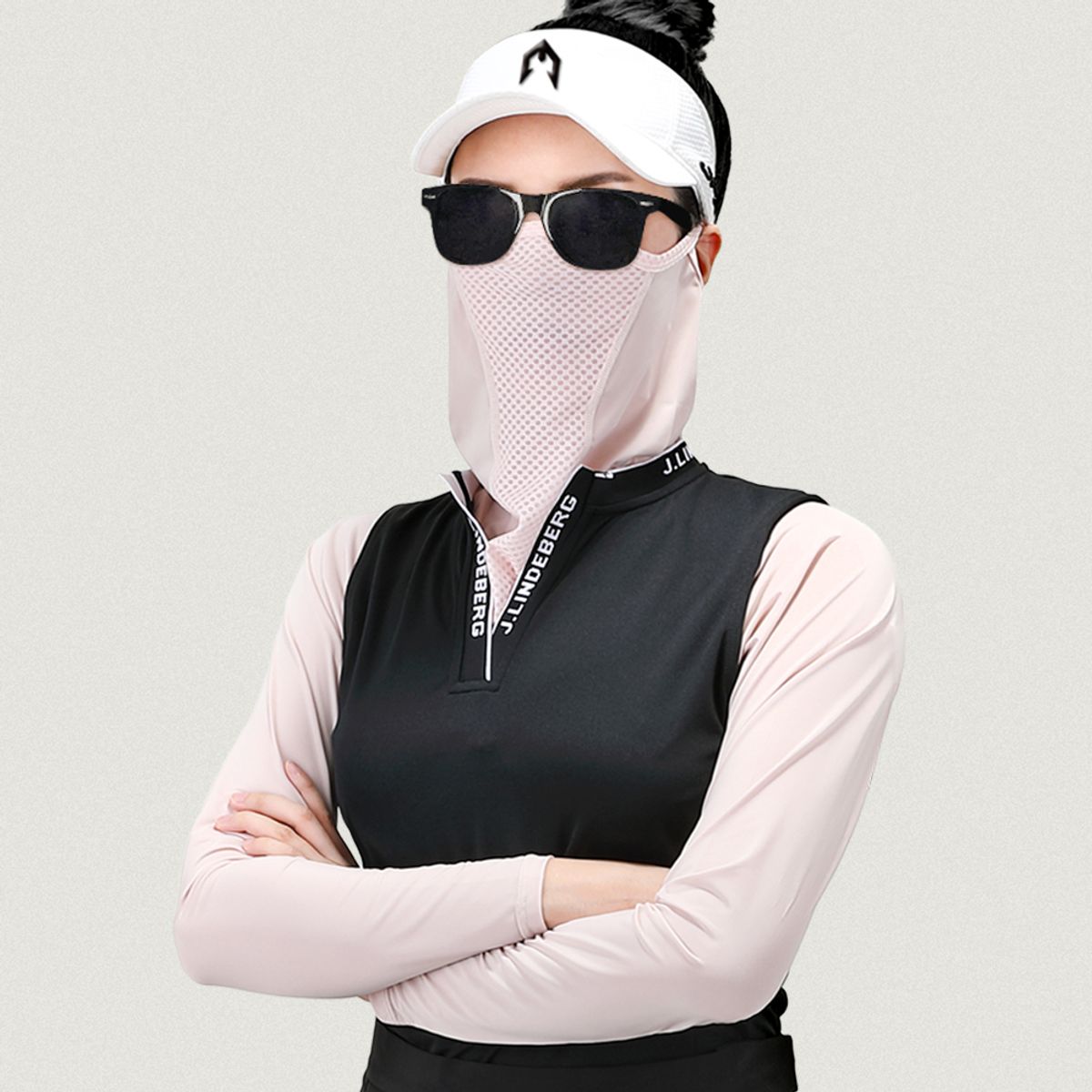 엠씨엔스포츠(MCNSPORTS) 여성 스킨 골프 냉감 UV 마스크 크롭 이너웨어 팔토시