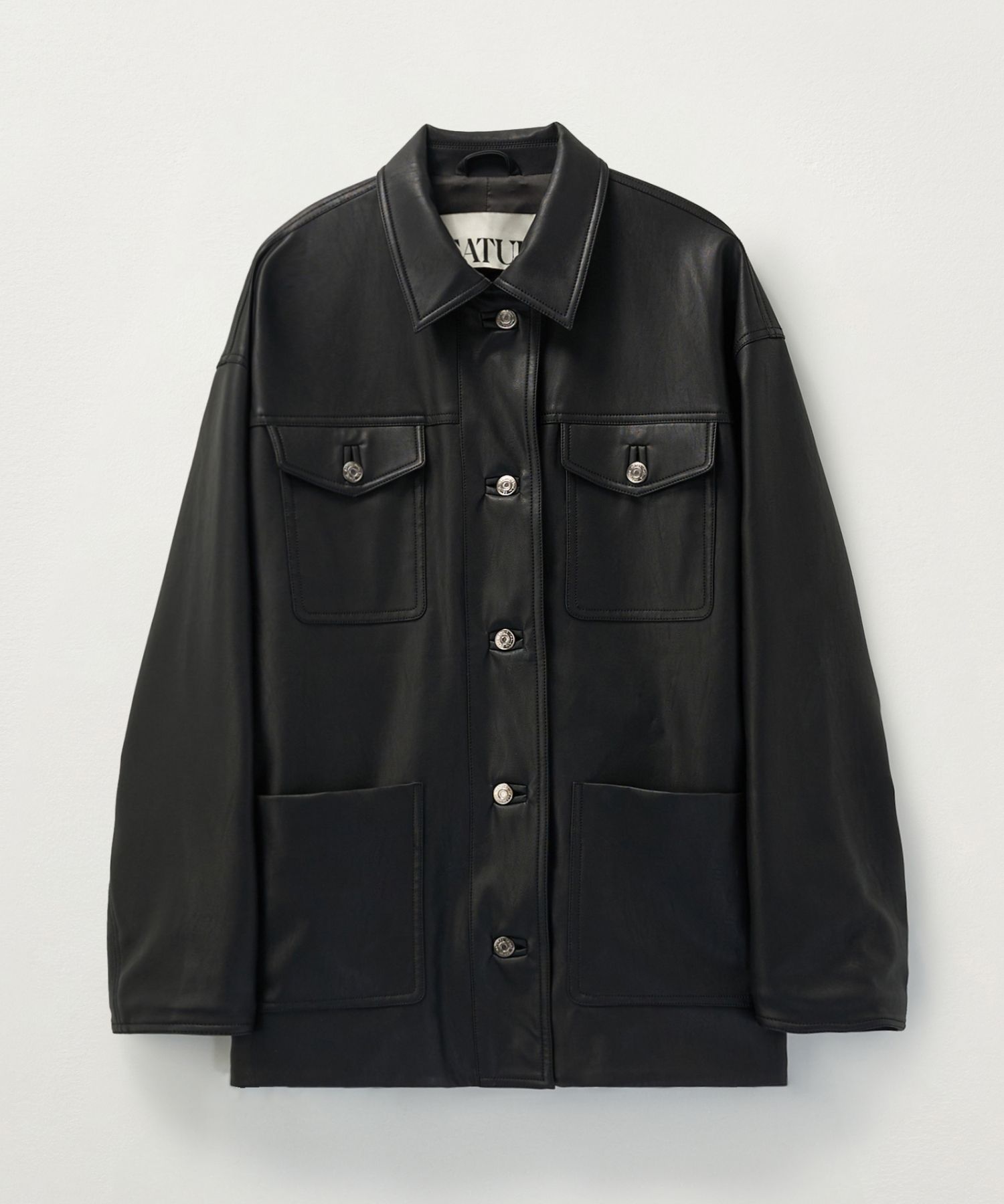 [24FW]★SATUR★W's Loose Fit Open Collar Jacket★ジャケット MUSINSA公式 | SATUR (W) Loose fit open collar jacket black