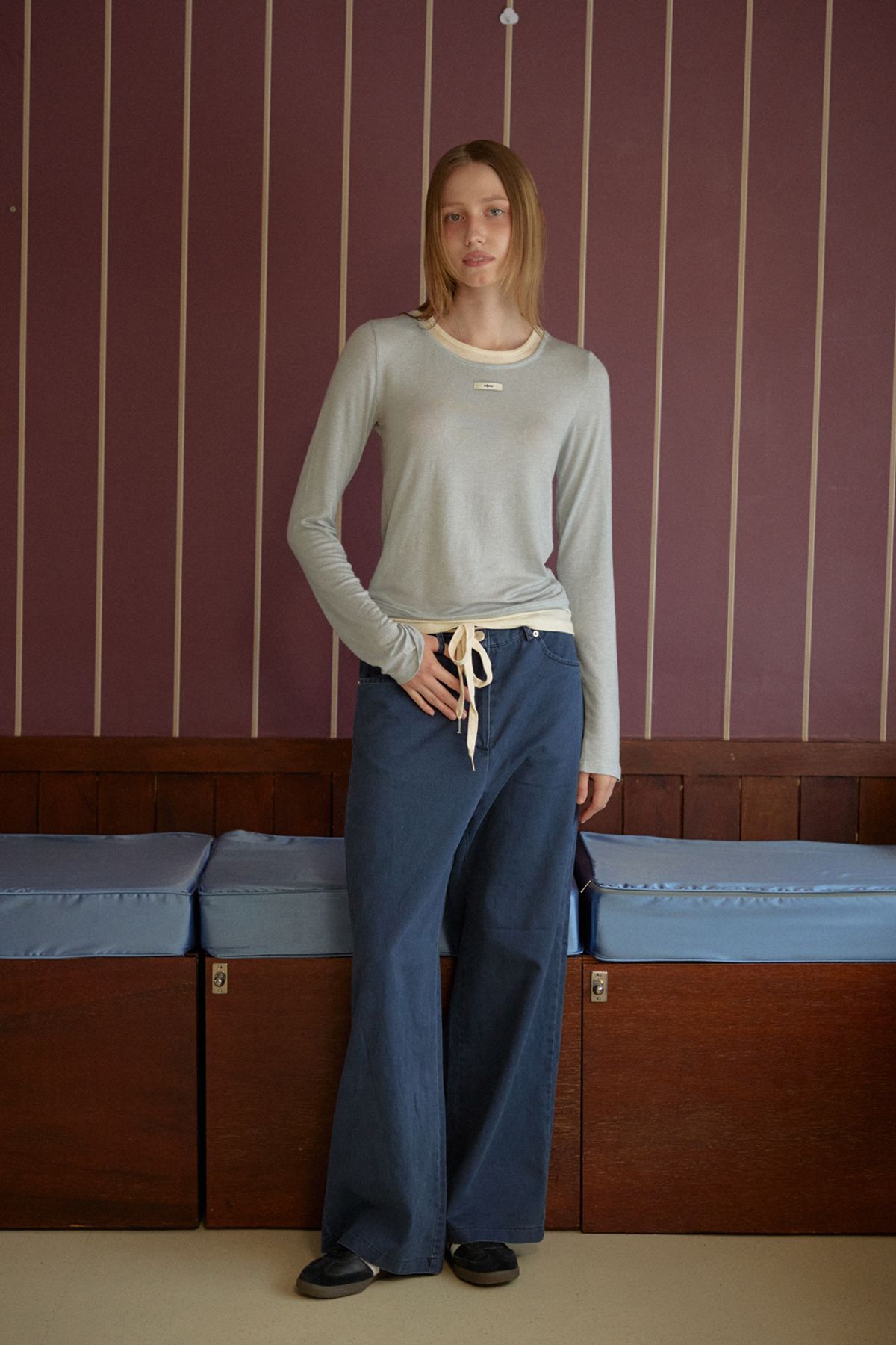 레터리(LETERIE) COLOR STRING PANTS_NAVY