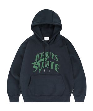 크랙 레터링 후드티_네이비