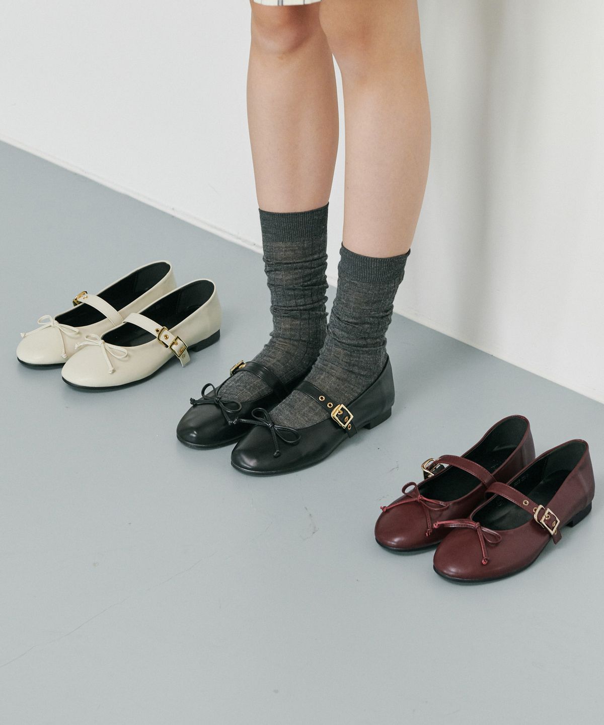 프리플라(FRI FLA) ljh5003 round ribbon maryjane flat _ 3colors