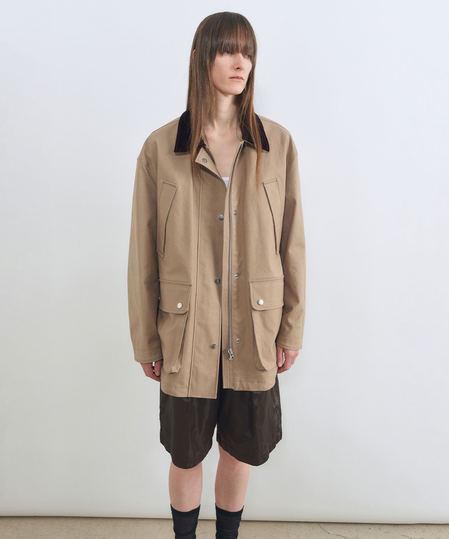 MUSINSA公式 | INSILENCE WOMEN Duck Canvas Chore Jacket BEIGE