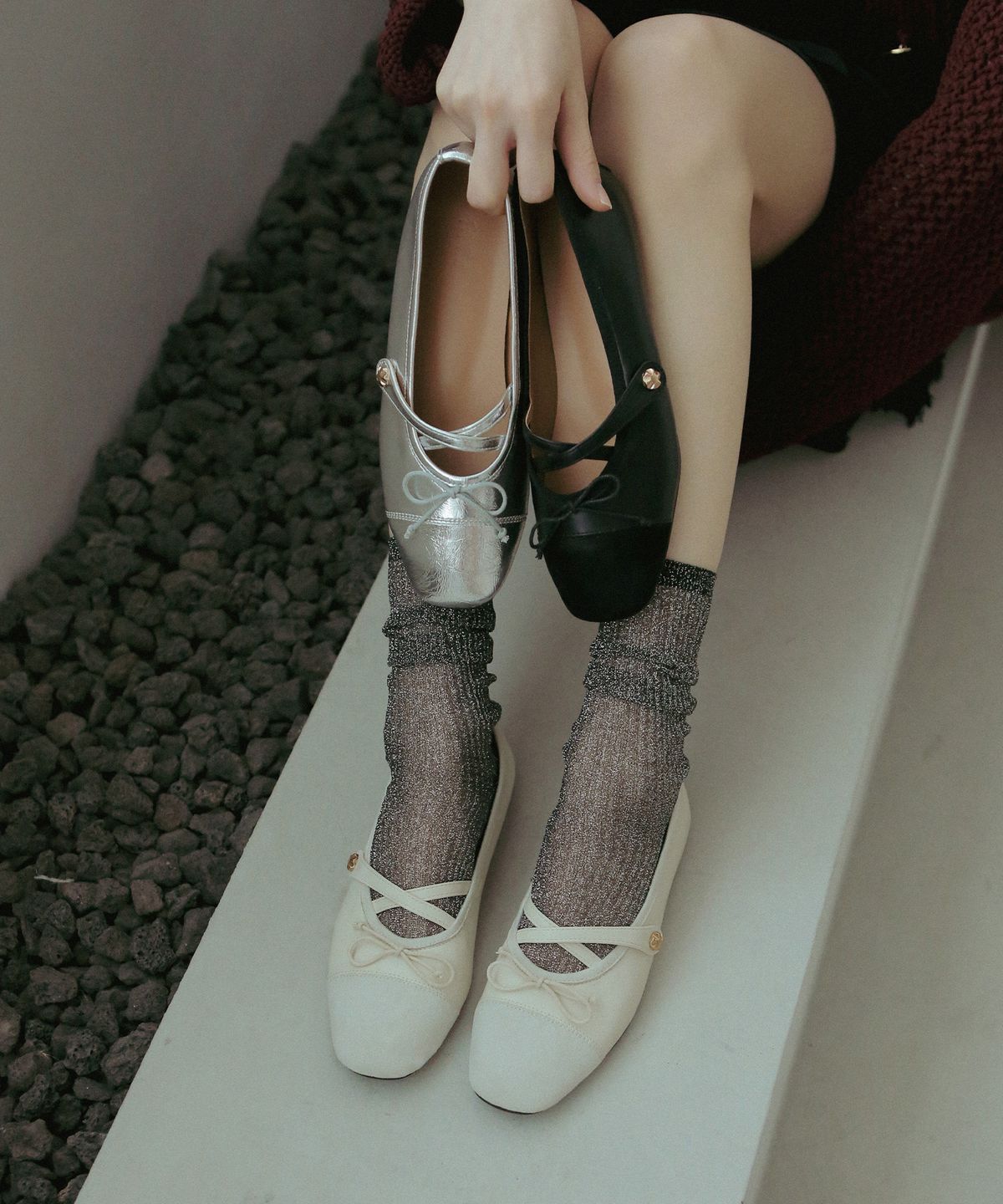 프리플라(FRI FLA) ljh7073 ribbon X maryjane flat _ 3colors
