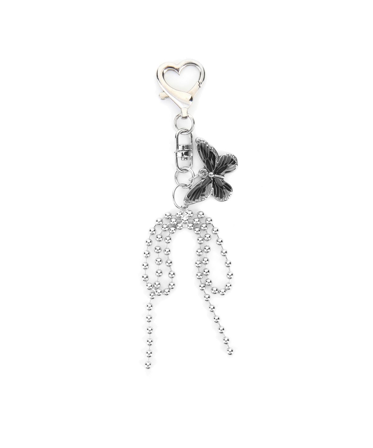 닉앤니콜(NICK&NICOLE) RIBBON BUTTERFLY KEYRING_BLACK SILVER