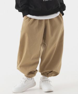 코튼 와이드 밴딩 조거 팬츠 (베이지)