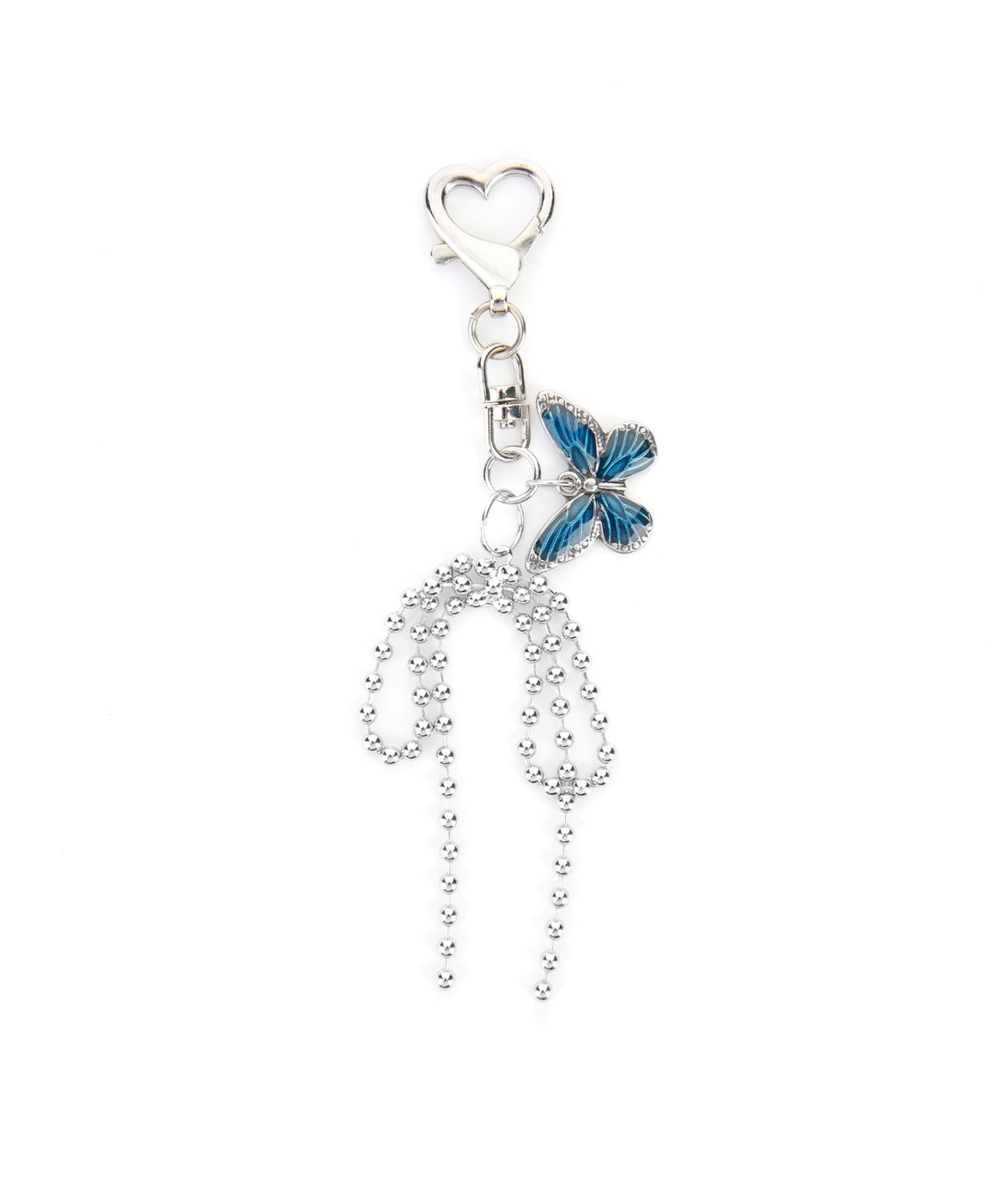 닉앤니콜(NICK&NICOLE) RIBBON BUTTERFLY KEYRING_BLUE SILVER