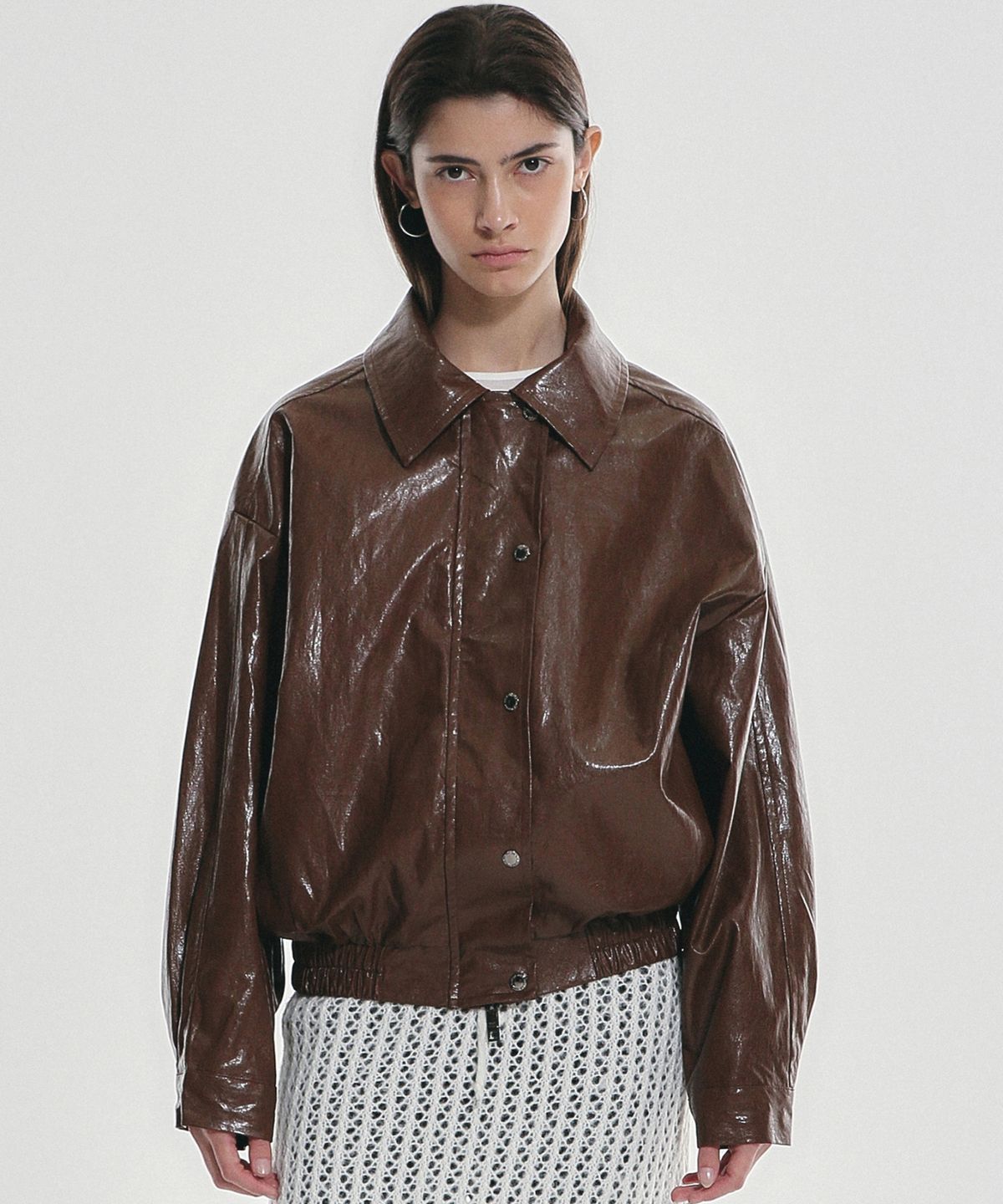 닉앤니콜(NICK&NICOLE) VINTAGE OVER FIT LEATHER JUMPER_BROWN