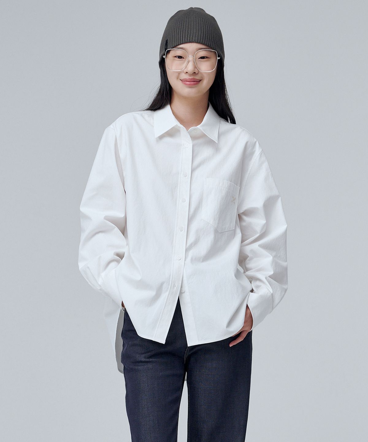 마롭(MALOUPE) 4108 레귤러핏 포켓 셔츠 (화이트)