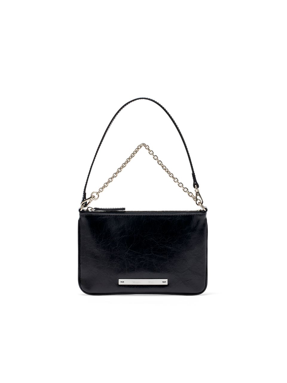 MUSINSA | MATIN KIM GLOSSY LEATHER MICRO BAG IN BLACK