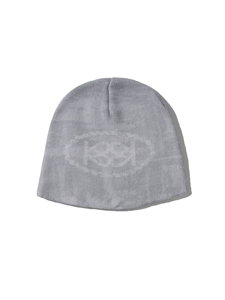 Print Knit Beanie UNISEX Grey