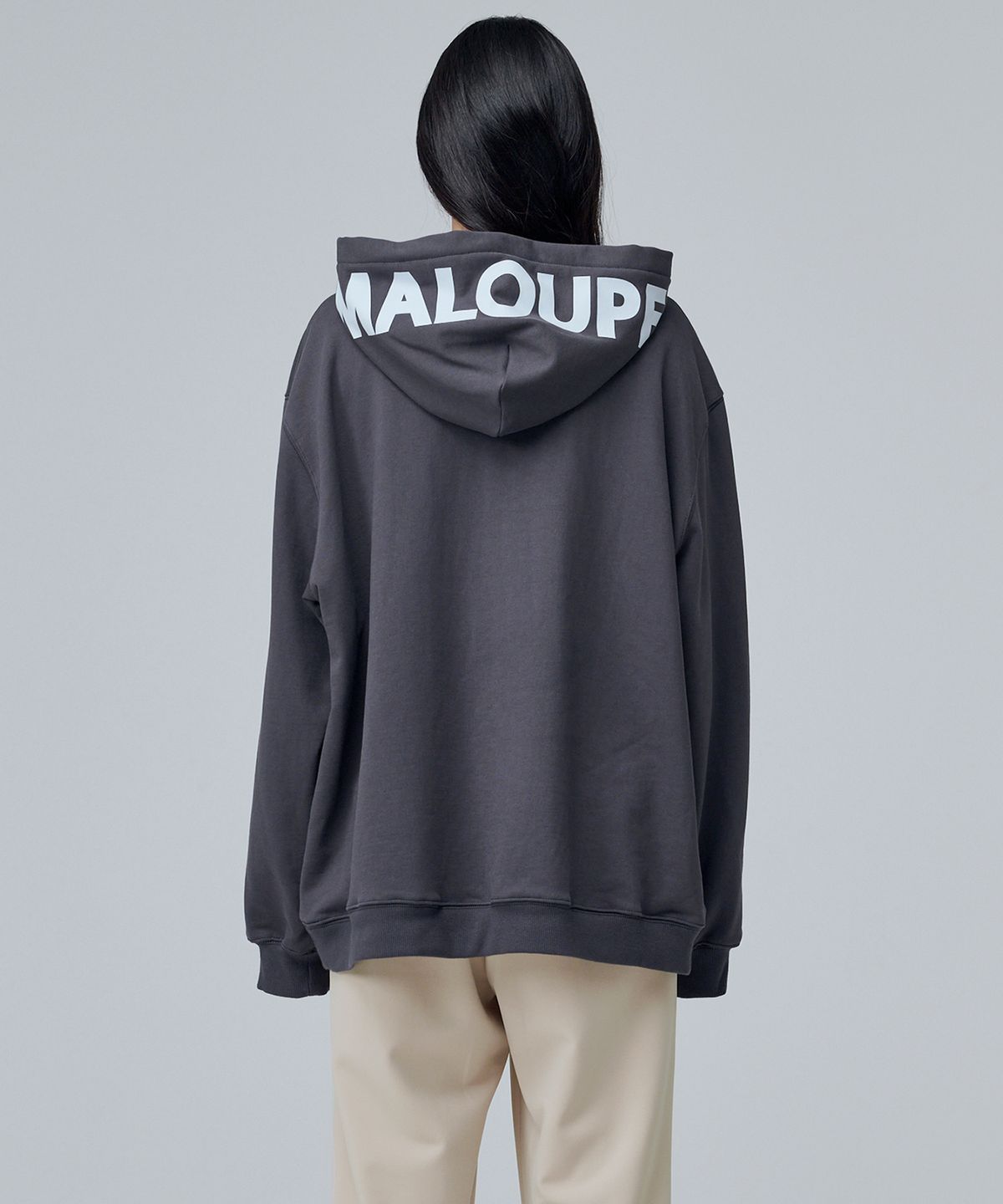 마롭(MALOUPE) 5403 레귤러핏 후드 스웻셔츠 (다크 그레이)