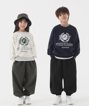 [SET] 프린트 오버핏 맨투맨&와이드 밴딩 조거 팬츠