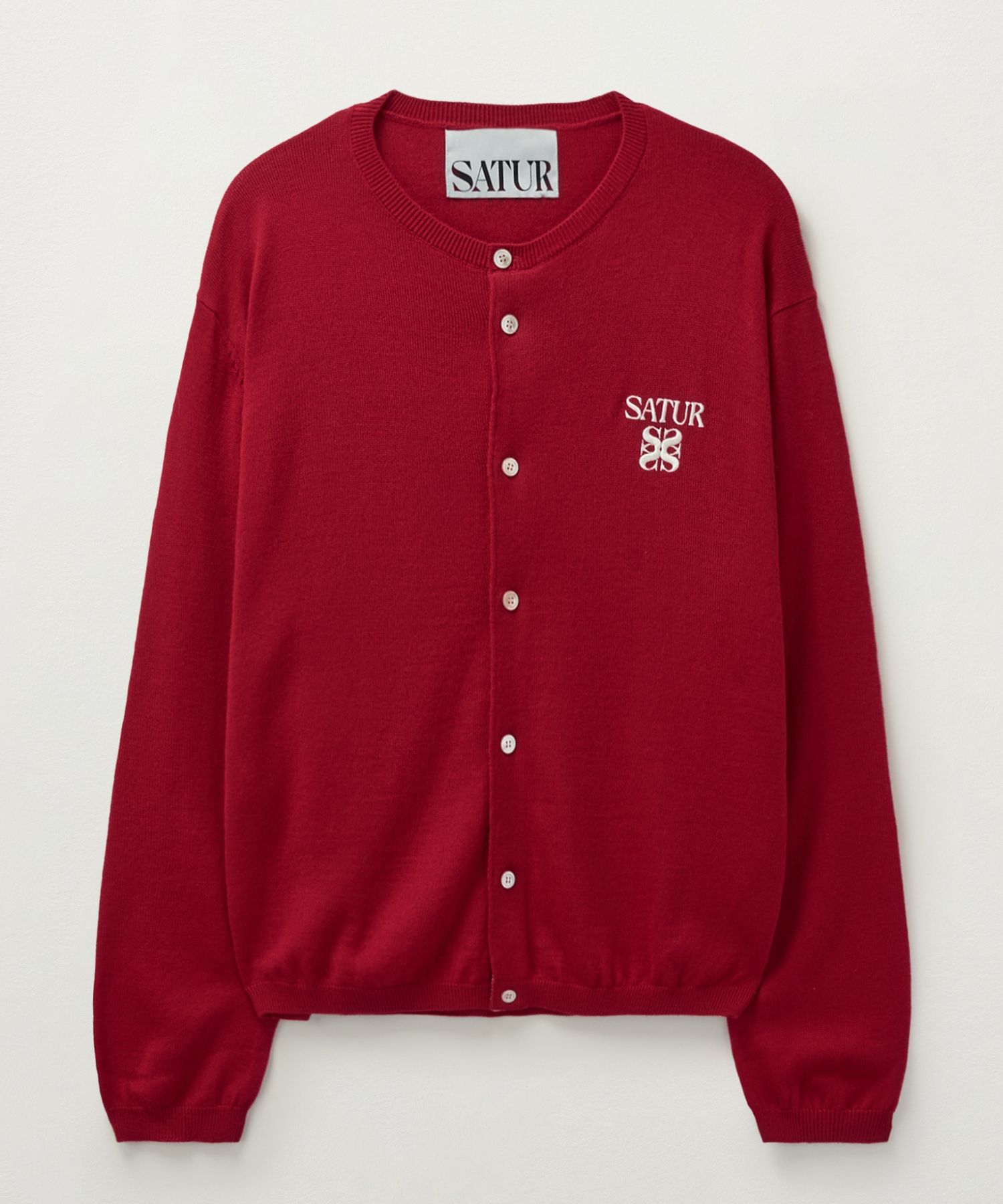 トップス SATUR Aplace Crew Neck Knit Cardigan SATUR Aplace Crew Neck Knit Cardigan