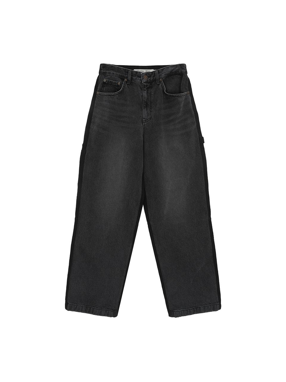 デニム・ジーパン [MATINKIM]double side carpenter denim pants in black MUSINSA | MATIN KIM DOUBLE SIDE CARPENTER DENIM PANTS IN BLACK