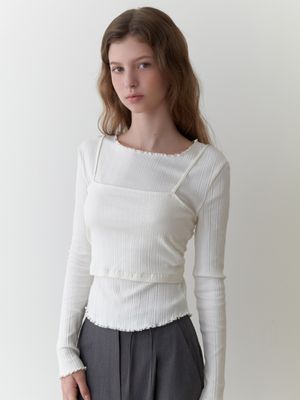 Rig bustier t-shirt_2piece (ivory)