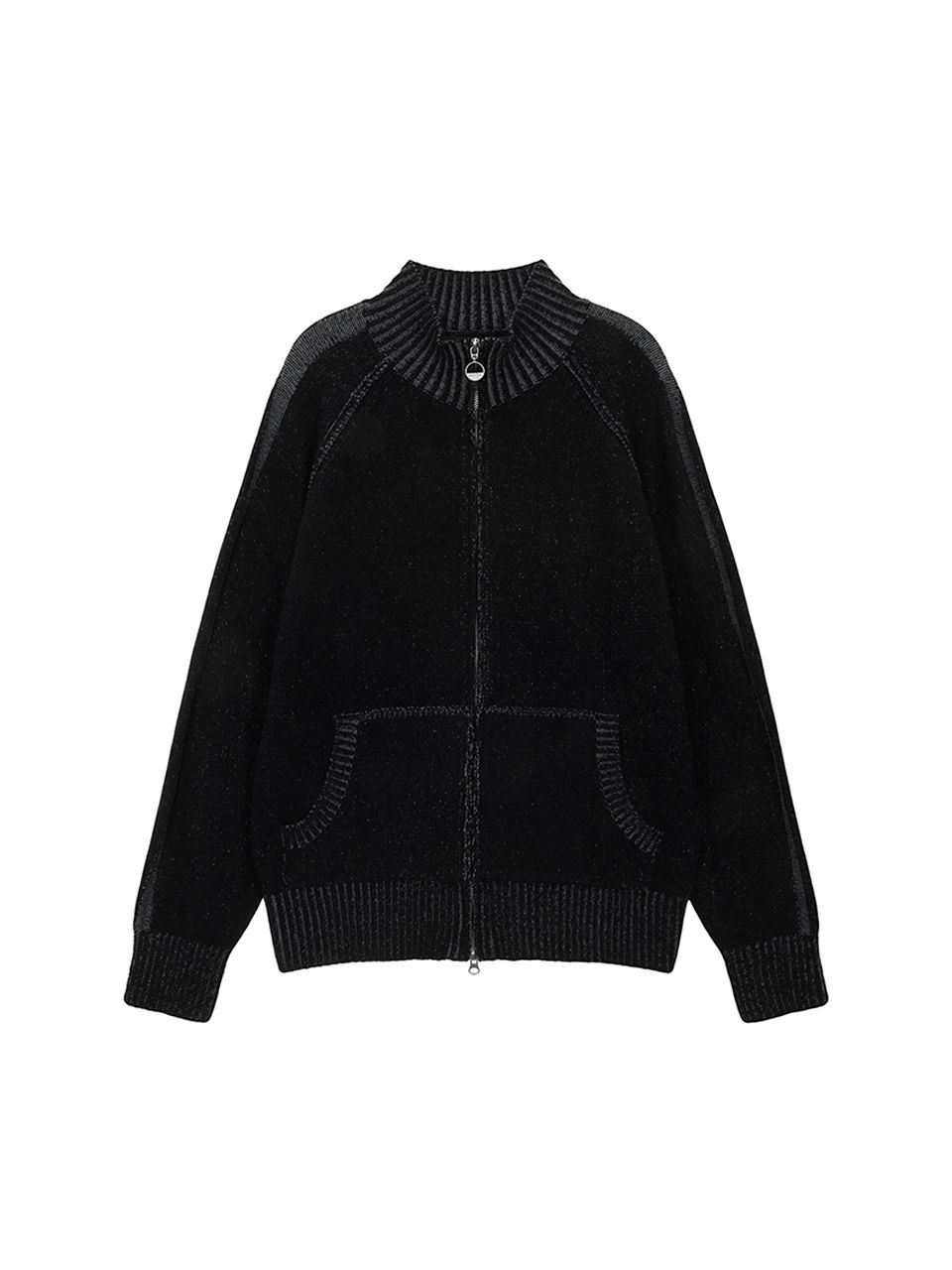 MUSINSA公式 | MATIN KIM TWO TONE MIXED KNIT ZIP UP FOR MEN