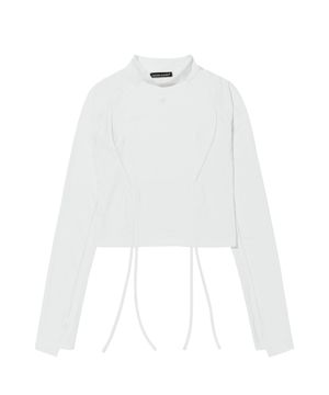CROP STRING LONG SLEEVE TEE (OFF WHITE)