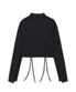 CROP STRING LONG SLEEVE TEE (BLACK)