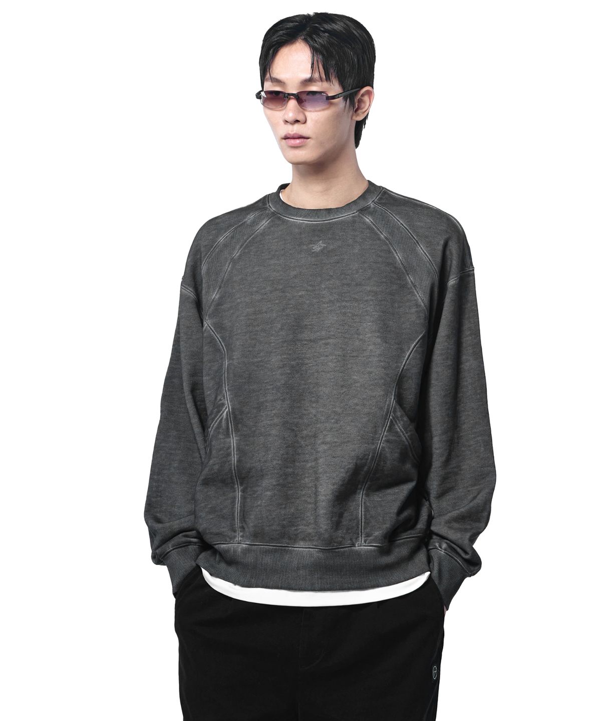록히드마틴(LOCKHEED MARTIN) LM LUNAR DYED RIB POINT SWEATSHIRTS (CHARCOAL)