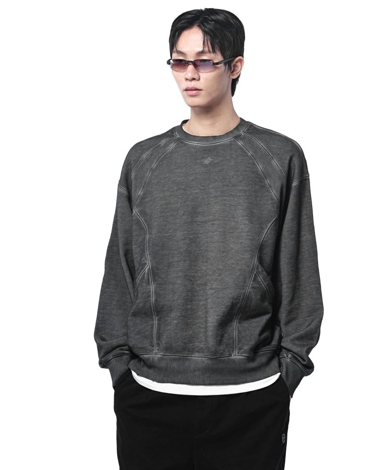 LM LUNAR DYED RIB POINT SWEATSHIRTS (CHARCOAL)