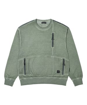 LM LUNAR DYED ZIPPER POCKET SWEATSHIRTS (KHAKI)