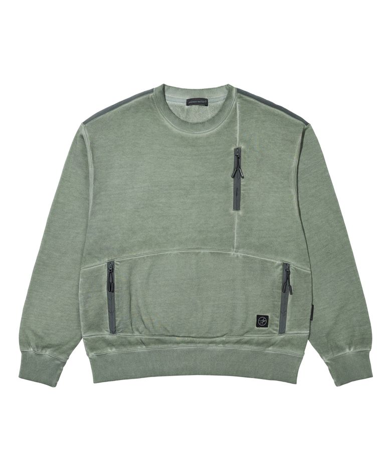 LM LUNAR DYED ZIPPER POCKET SWEATSHIRTS (KHAKI)