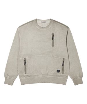 LM LUNAR DYED ZIPPER POCKET SWEATSHIRTS (BEIGE)