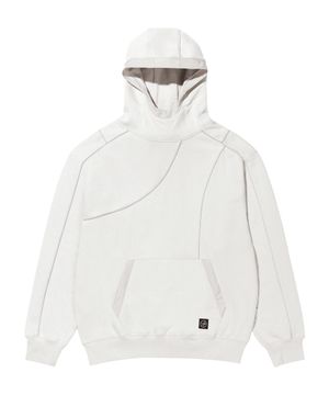 LM BLOCKING REFLECTIVE PIPING NYLON MIX HOODIE (IVORY)