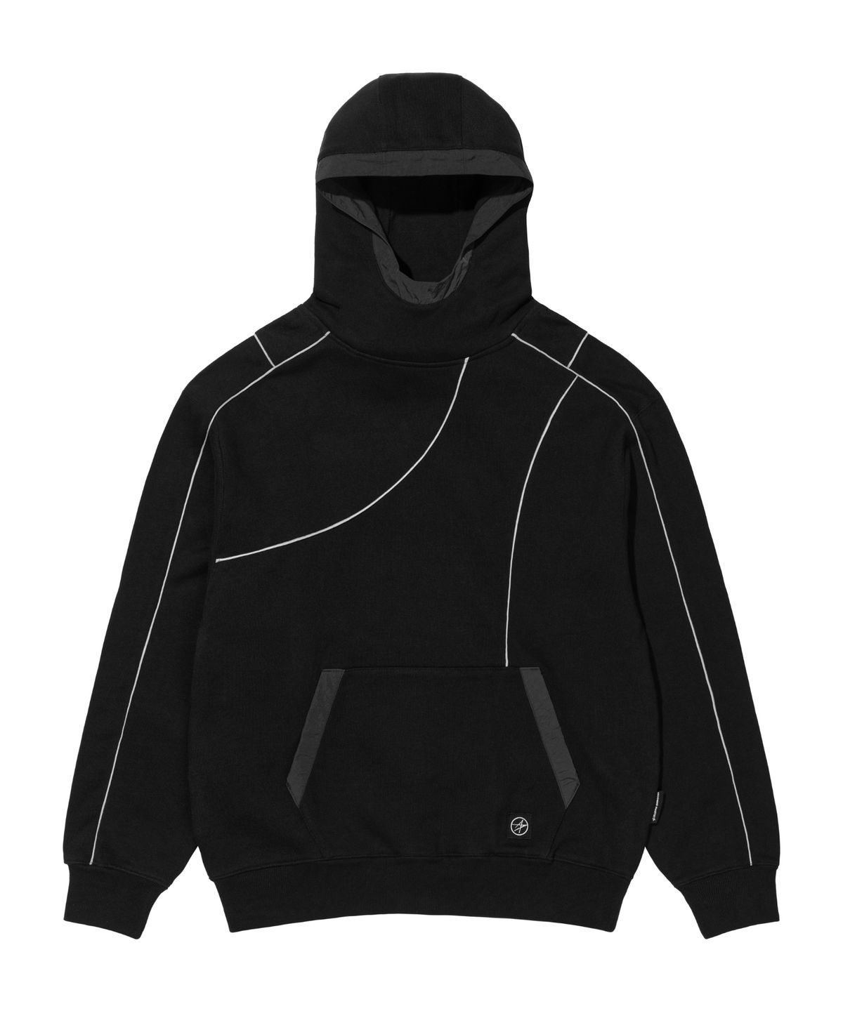 록히드마틴(LOCKHEED MARTIN) LM BLOCKING REFLECTIVE PIPING NYLON MIX HOODIE (BLACK)
