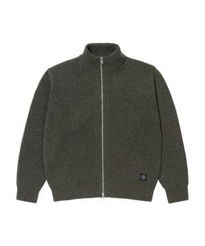 LM MELANGE FULL ZIPUP SWEATER (KHAKI)