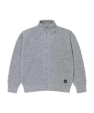 LM MELANGE FULL ZIPUP SWEATER (GREY)