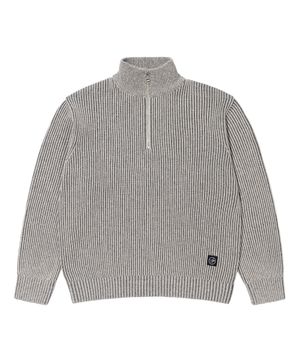 LM CONTRAST HALF ZIPUP SWEATER (CHARCOAL)