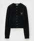 (W) 로렌 베이직 크루넥 파인 가디건 블랙