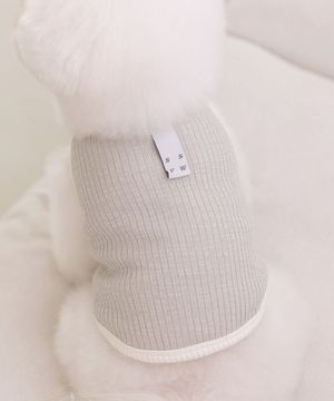 뉴 화이트라벨 골지 슬리브리스 - 라이트카키