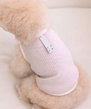 뉴 화이트라벨 골지 슬리브리스 - 핑크