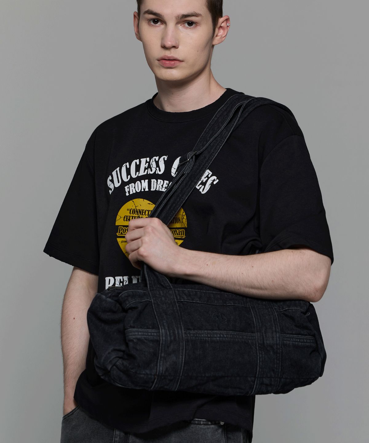헤더헬렌(HEDER HELEN) Baguette multi denim bag black