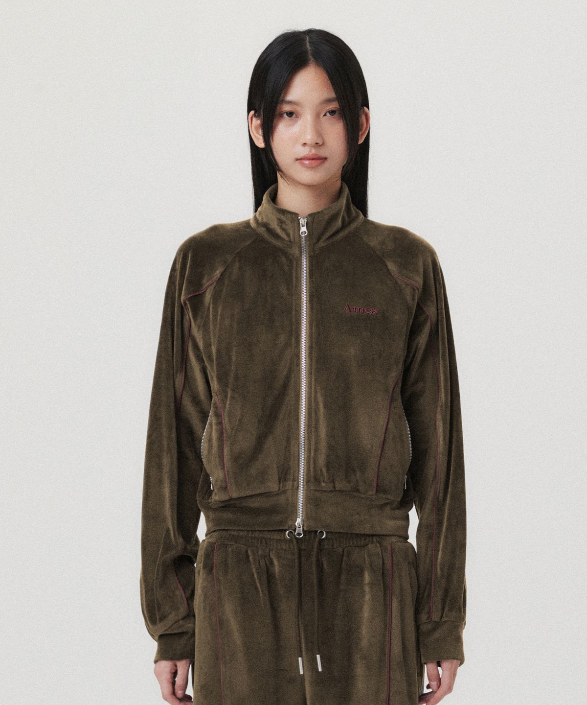 아메스 월드와이드(AMES-WORLDWIDE) AMES VELOUR TRACK ZIPUP KHAKI