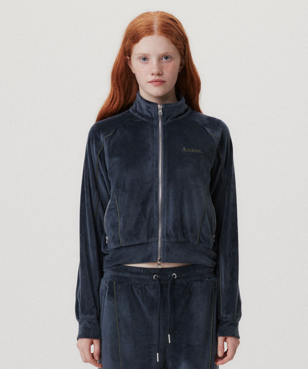 아메스 월드와이드(AMES-WORLDWIDE) AMES VELOUR TRACK ZIPUP CHARCOAL