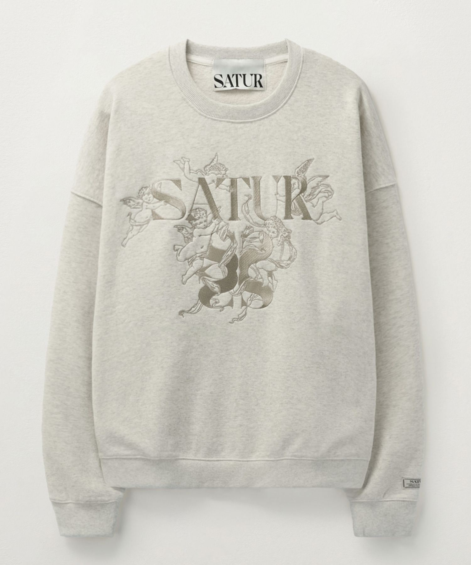 スウェット・トレーナー [SATUR]Angel Graphic Sweatshirt Melange Ivory MUSINSA | SATUR Angel Graphic Sweatshirt Melange Ivory
