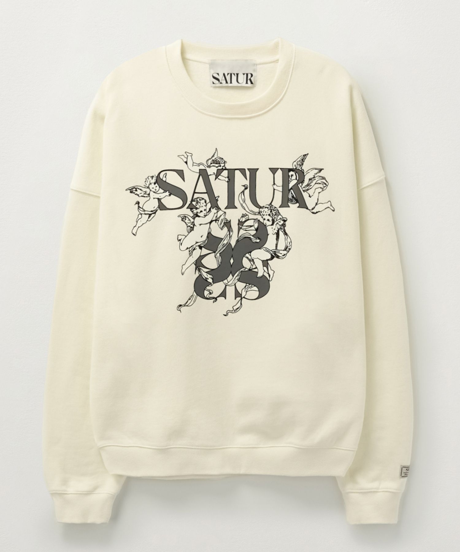MUSINSA | SATUR Angel graphic sweatshirt cream