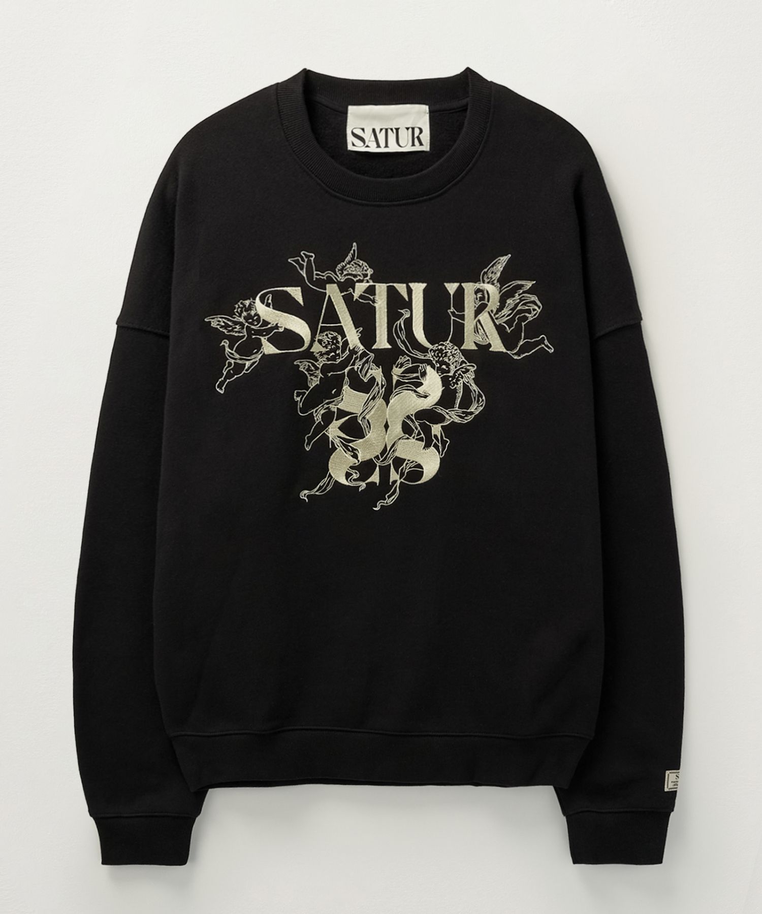 ★SATUR★ Angel graphic sweatshirt brown SA244UTM13BR MUSINSA | SATUR Angel Graphic Sweatshirt Brown