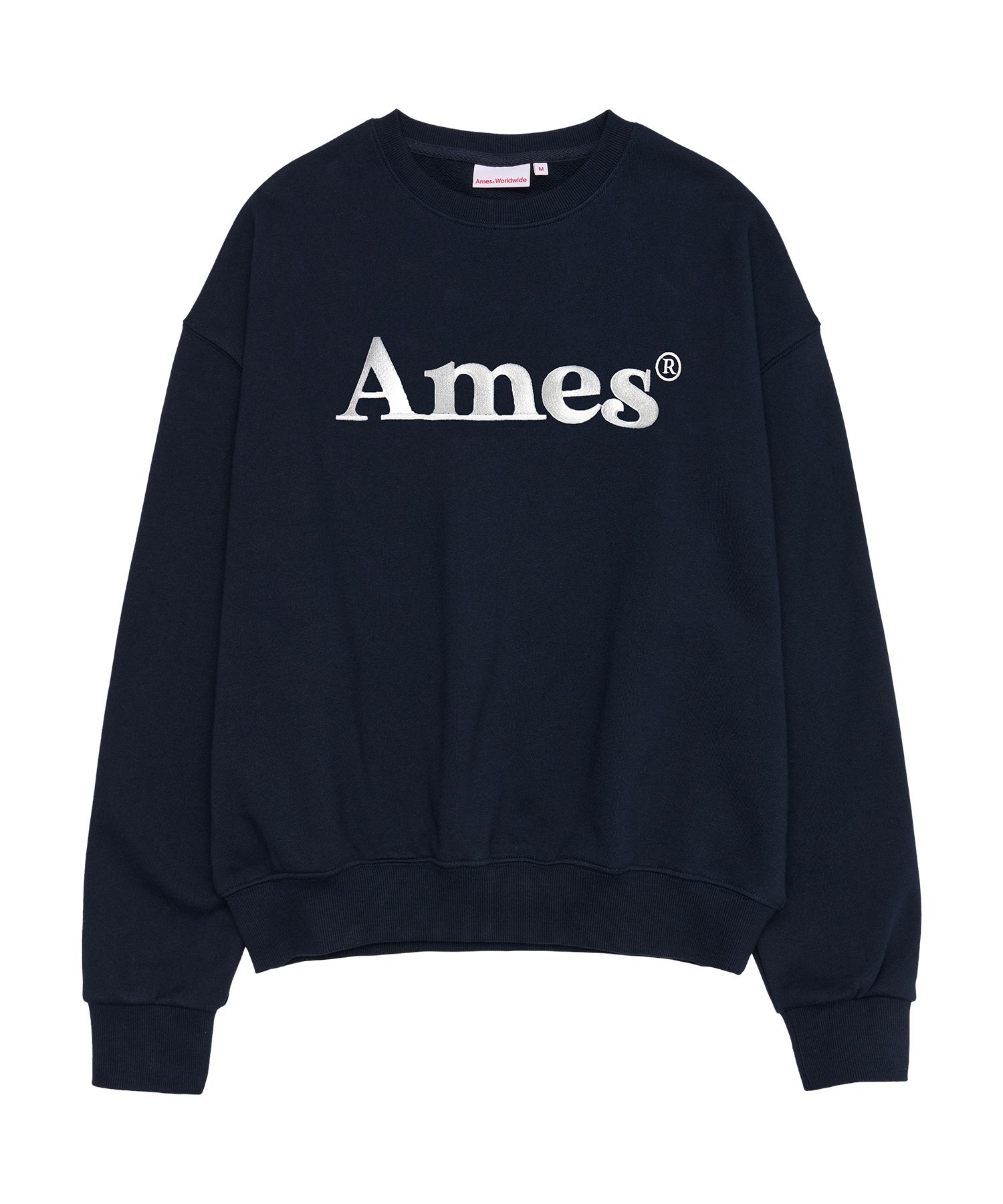★AMES-WORLDWIDE★BASIC LOGO SWEATSHIRT NAVY★正規品/送料込 AMES-WORLDWIDE