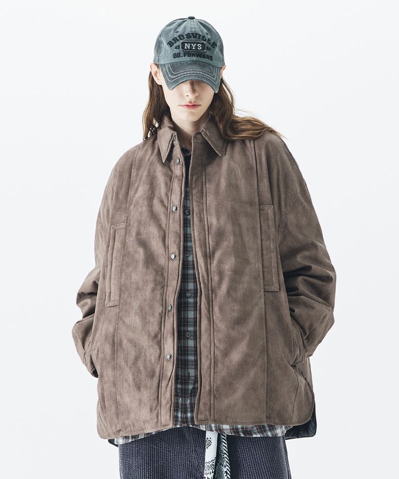 Quilted daddy fit shirts brown