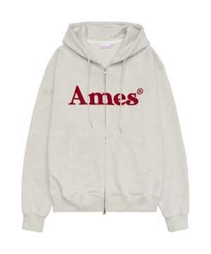 BASIC LOGO HOODIE ZIP UP OATMEAL