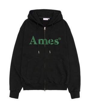 BASIC LOGO HOODIE ZIP UP BLACK