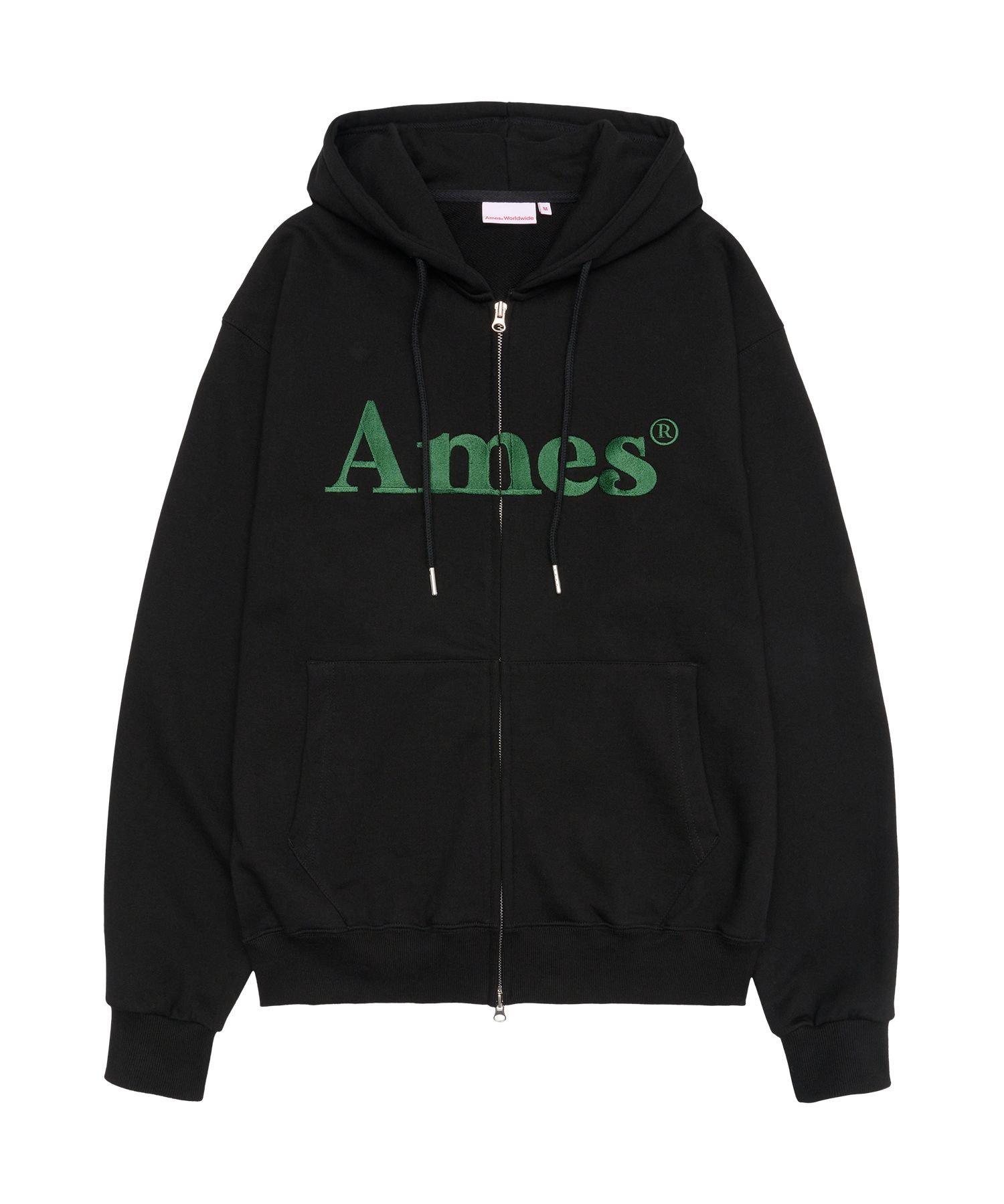 AMES WORLDWIDE★2022SS WORLDWIDE AUTHENTIC PATCH HOODIE MUSINSA | AMES-WORLDWIDE BASIC LOGO HOODIE ZIP UP BLACK