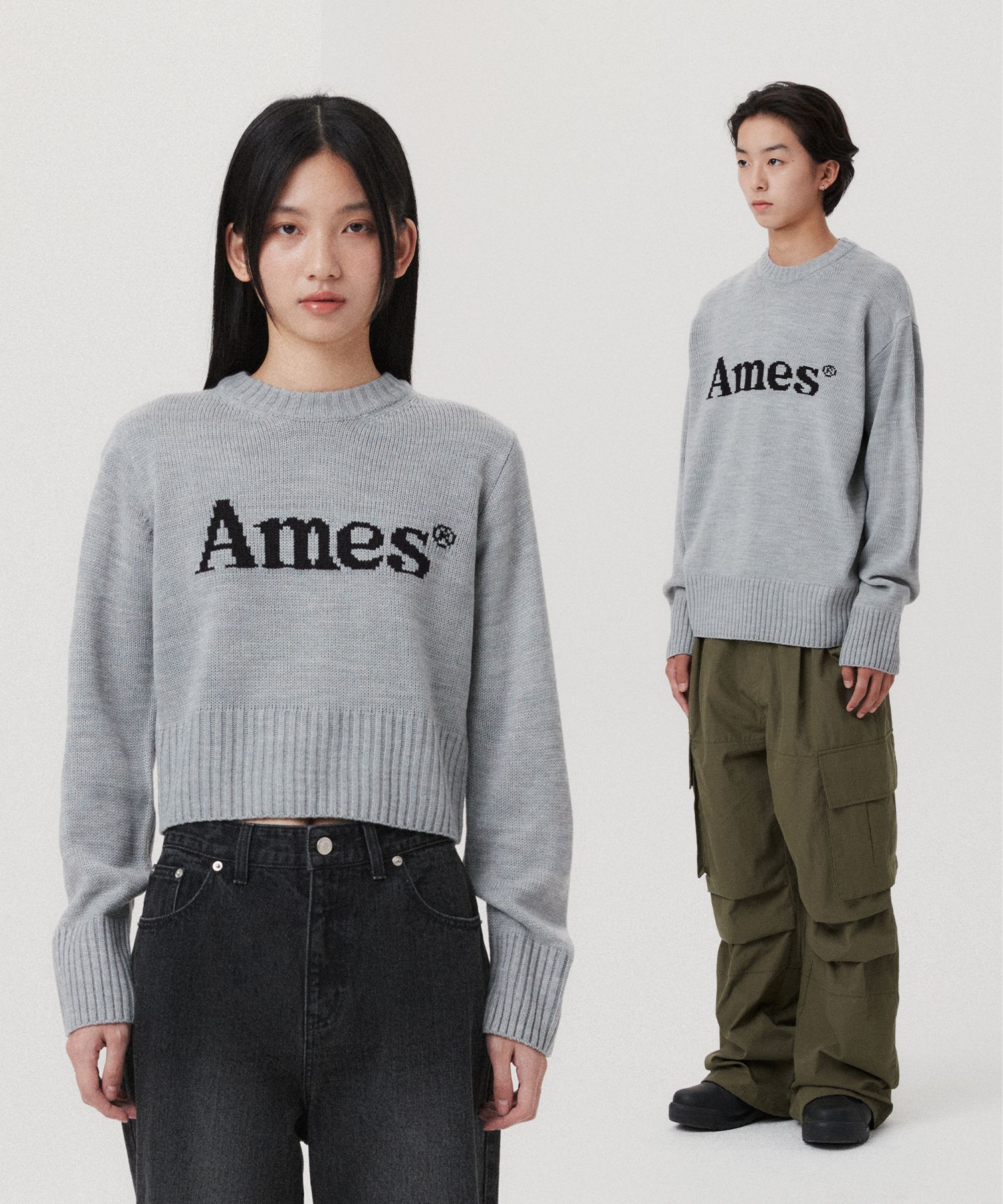 ★AMES-WORLDWIDE★BASIC PULLOVER KNIT GREY★正規品/直送料込 MUSINSA公式 | AMES-WORLDWIDE BASIC PULLOVER KNIT GRAY