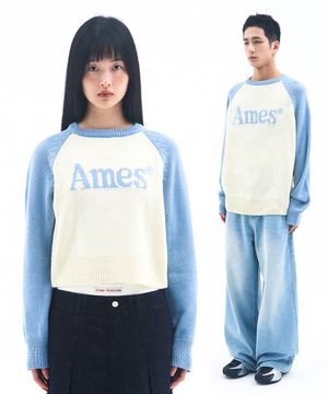 BASIC RAGLAN PULLOVER KNIT LIGHT BLUE